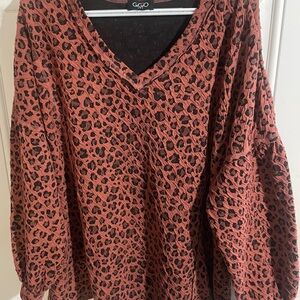 GiGiO Women's Animal Print Shirt - Red and Black